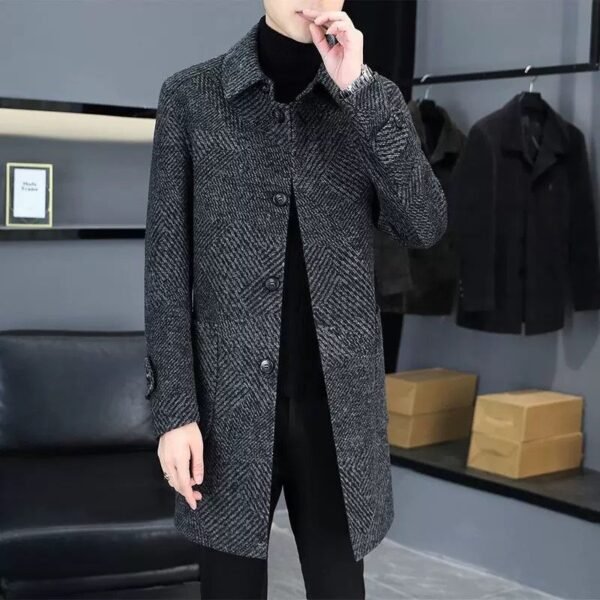 Men's Winter Thickened Double-Sided Woolen Coat - Mid-Length & Fashionable